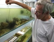 Martin Moe in his Florida Keys urchin and marine fish breeding lab.